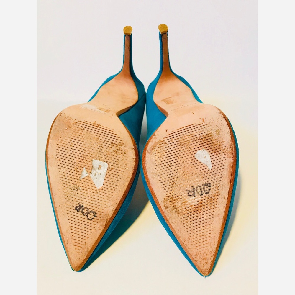 Cosmoparis Turquoise Suede Leather Heel - Picture 8 of 8